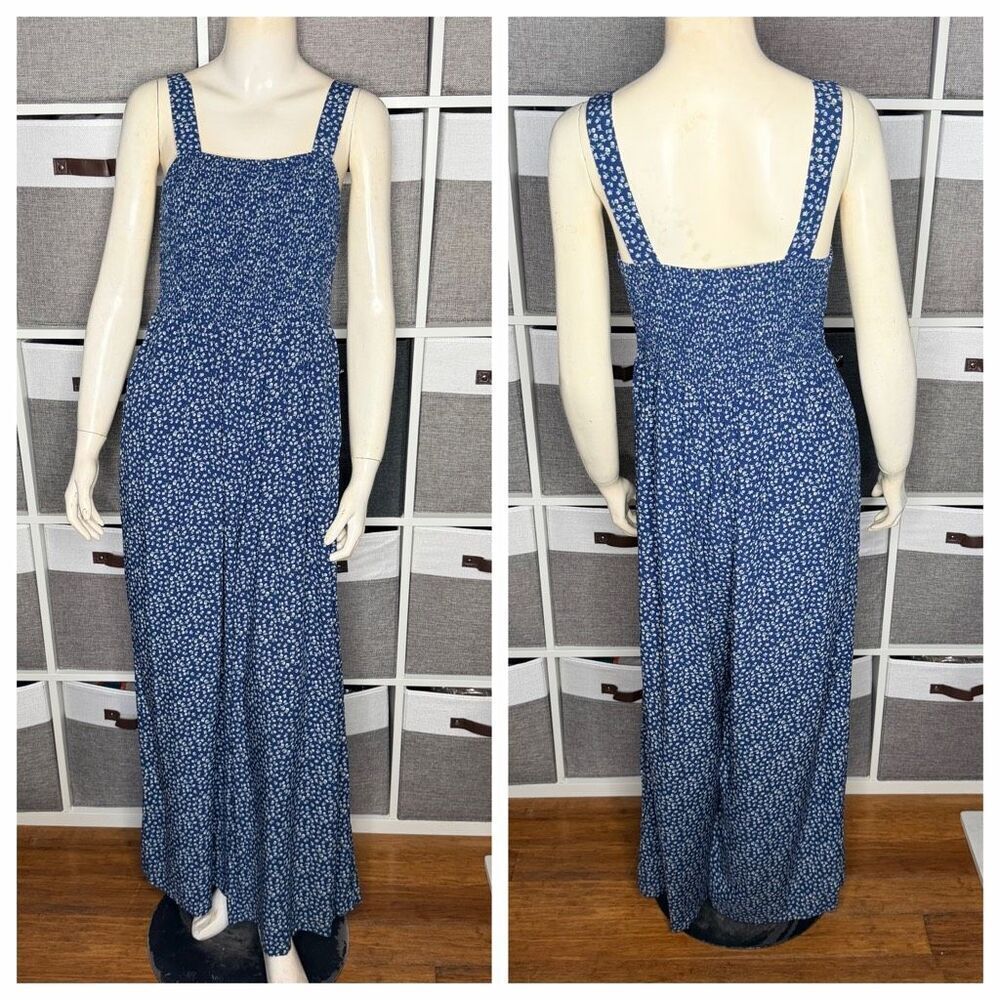Dokotoo Floral Smocked Sleeveless Jumpsuit Size Large